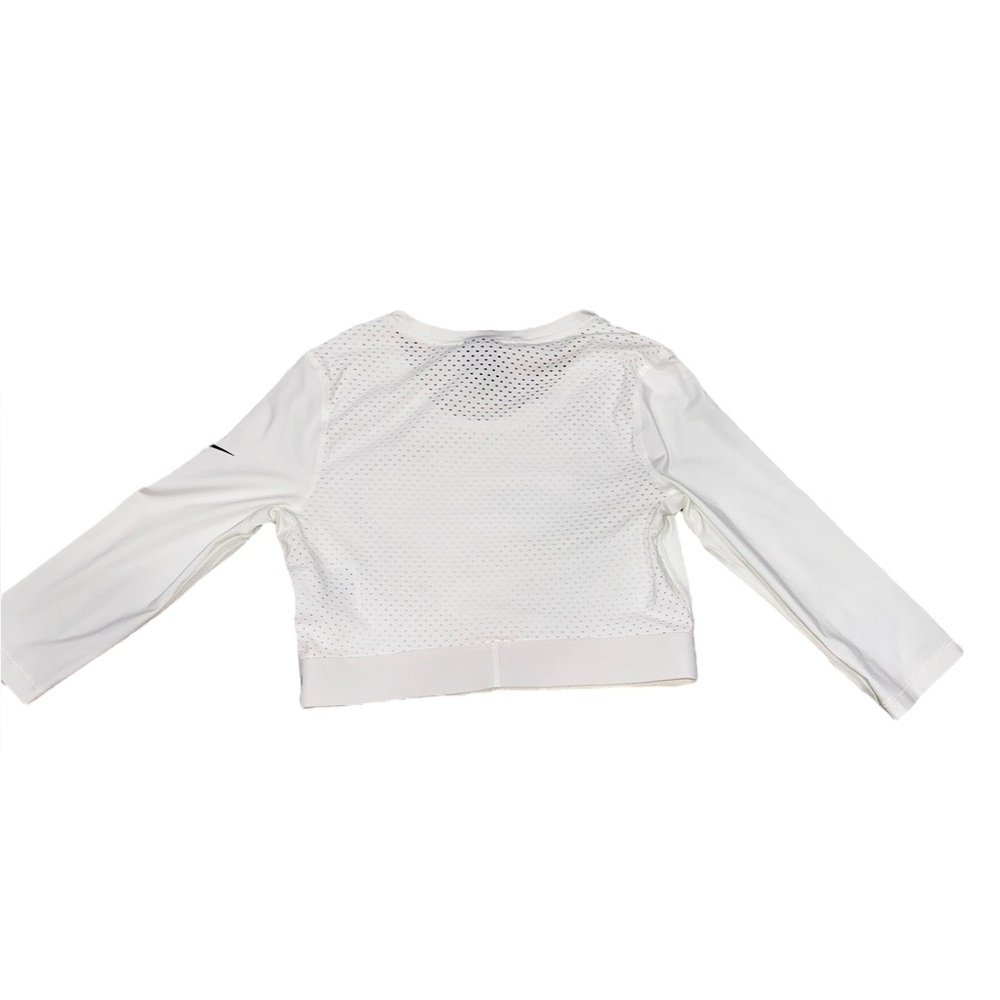 Nike Pro HyperCool White Mesh Long Sleeve Crop Top Size Small - Picture 2 of 7
